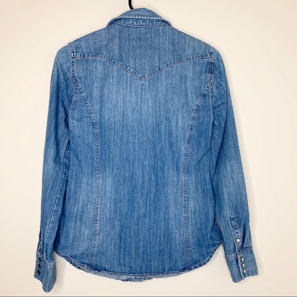 J. Crew Button Up Denim Shirt Size XXS - Picture 11 of 12